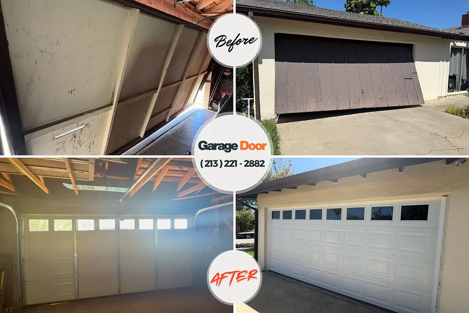 Before and after: garage door repair Basin, WY